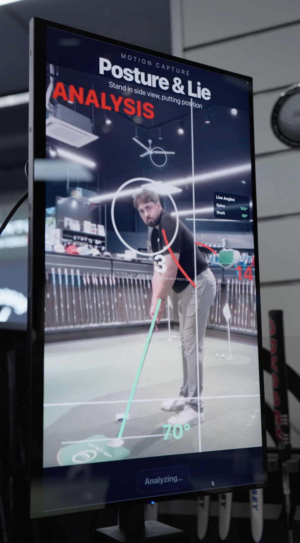 Real-time posture and lie angle analysis